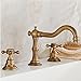 In ottone massiccio due maniglie tre fori diffuso rubinetto lavandino del bagno ottone antico Finito Deck Monte vasca Rubinetti durevole Vintage flessibili WC Rubinetti