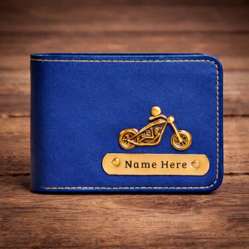 Image of SCPmarts Premium Personalized Wallet for Men with Name & Charm - Stylish Personalized Wallet with Multiple Card Slots & Durable Finish - Ideal Gift for Birthday, Anniversary (Blue)
