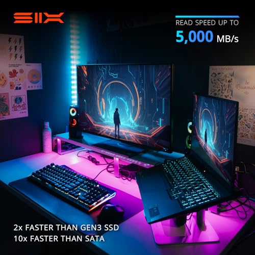 Image of SIX NVME X7400 M.2 SSD PCIe 4.0-512GB m.2 2280 ssd, Read UP to 5000MB /s for Gaming PS5 Memory Storage Expansion with Heatsink, Internal Solid State Hard Drive PCIe gen 4x4 Nvme for Laptop Desktop pc