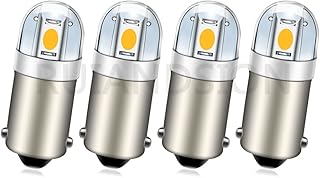 Ruiandsion BA9S LED Bulb BA9 1895 1891 53 57 Warm White 12V LED Bulb 3030 2SMD Chipsets LED Replacement Bulbs for Car Interior Dome Map License Plate Glove Box Lights (Pack of 4)