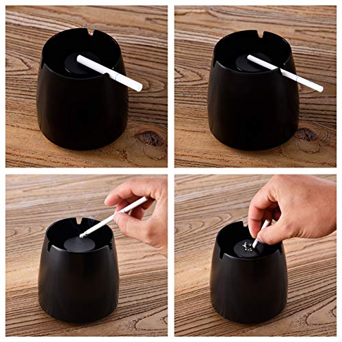 INONE Ashtrays with Lid for Cigarette, Stainless Steel Windproof Ashtray for Home, Outdoors (Small)