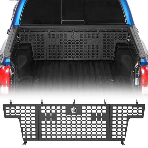 Image of Hooke Road Tacoma Truck Bed MOLLE Panel for 2005-2023 Toyota Tacoma 5FT Bed 2nd 3rd Gen - Camping Accessories Back Rack Tools Organizer Cargo Storage