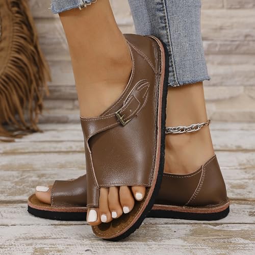 Ladies Flat ls Sale Clearance Casual Soft Big Toe Corrector Corrective Shoes Deformity Semi-Slip Casual Slip-on Open Toe Summer Shoes Orthopedic Slippers with Arch Support Soft Plus Size 3-74