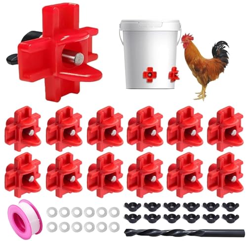 12 Pcs Horizontal Chicken Waterer Nipples with...
