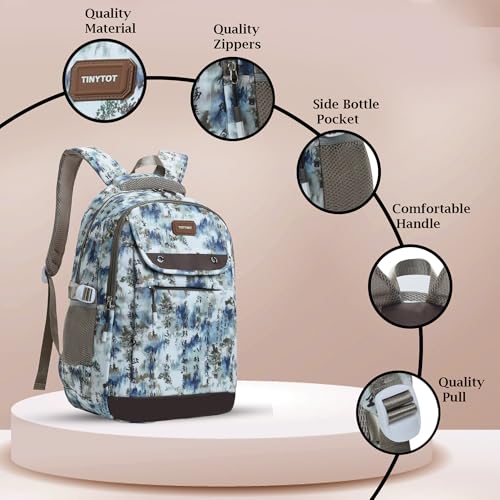 Image of Tinytot 30 Litre Waterproof School Backpack Bags for Women - Large 19 Inch Laptop Bag for Boys &Girls 12+ Years, College Bag for Girls and Boys, Men, Women - Ideal for Office, Travel, School, College