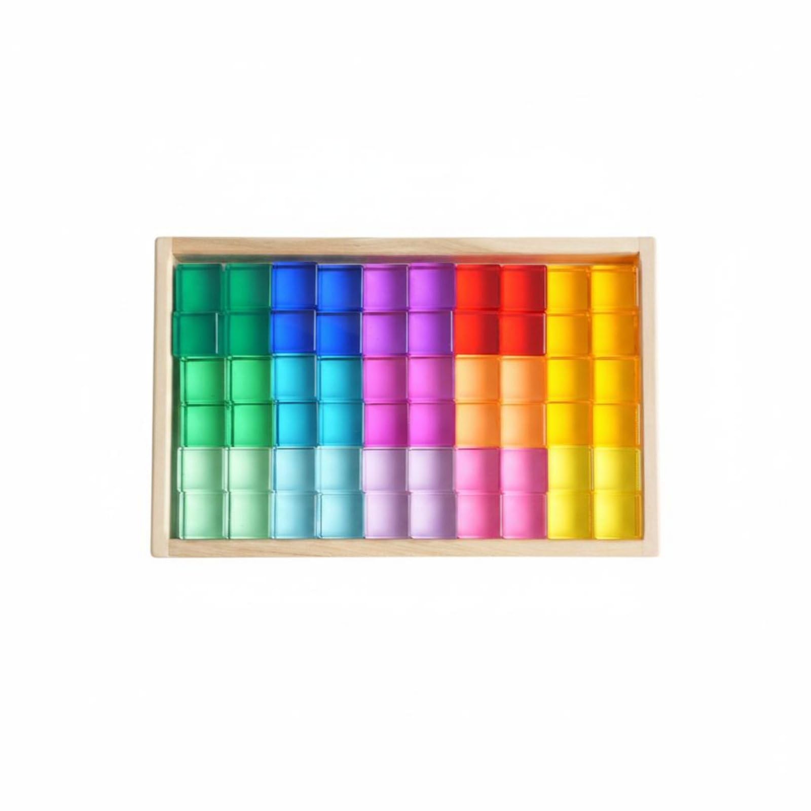 Children Sensory Blocks Set Didattico con Blocchi Sensoriali Tavola Cromatica Pannello Trasparente Gioco di Confronti in Acrilico E Legno Adatto a
