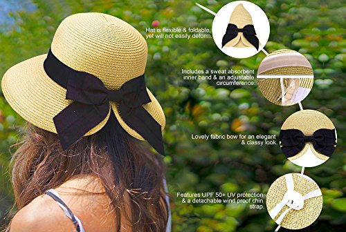 Packable Sun Hat Women Gardening Hat Beach Hat Women Wide Brim Summer Women's Sun Hats Bucket Hat With Bow Tie #TOP3
