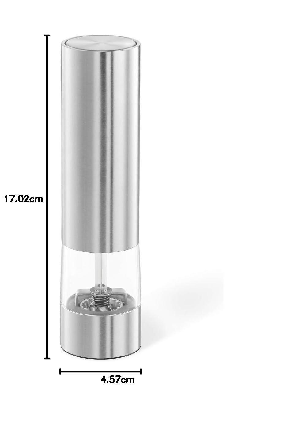 ZACK 20935 Monino eléctrica Molinillo de Pimienta, Acero Inoxidable Mate