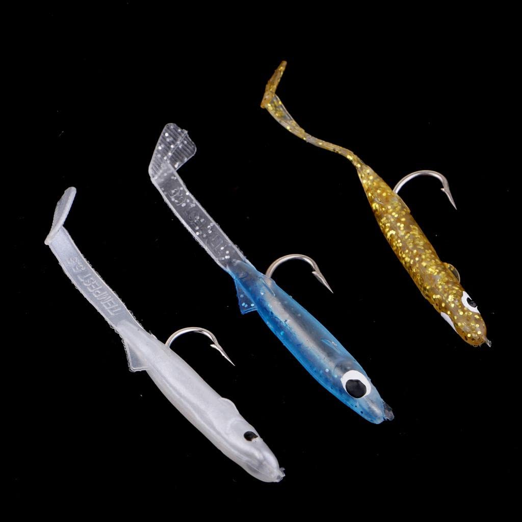 LOOM TREE® 3pcs Small EEL Soft Fishing Lure Artificial Fish Bait Swimbait Length 5.5cm | 3 Pieces Eels Soft Lure