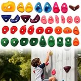 SREHRLY 36 PCS Rock Climbing Wall for Kids,Rock Wall Climbing Holds,Adults Climbing Grip Kits Holds Up to 230 lbs for Outdoor Indoor Home Playground Climbing Wall Holds