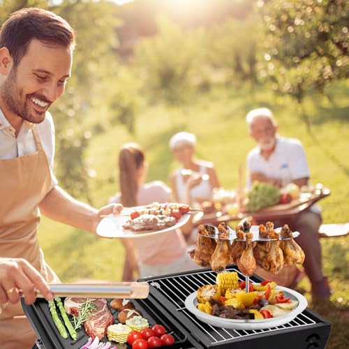 Support pilon de poulet barbecue et cuisson au four avec plateau d'égouttage