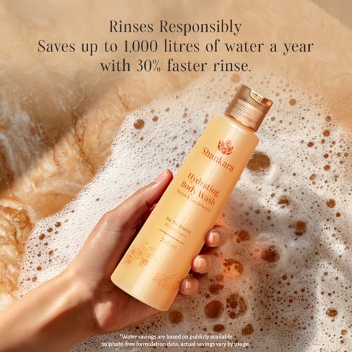Image of Shankara Hydrating Body Wash with Watermelon Seed Oil, Sandalwood and Aloe Vera | Moisturizing Natural Body Cleanser for Dry Skin | Floral Fragrance | 210ml
