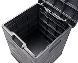 Ondis24 Aufbwahrungsbox Madera Mini Holz-Optik 90L abschließbar Truhe Kissenbox (Anthrazit)