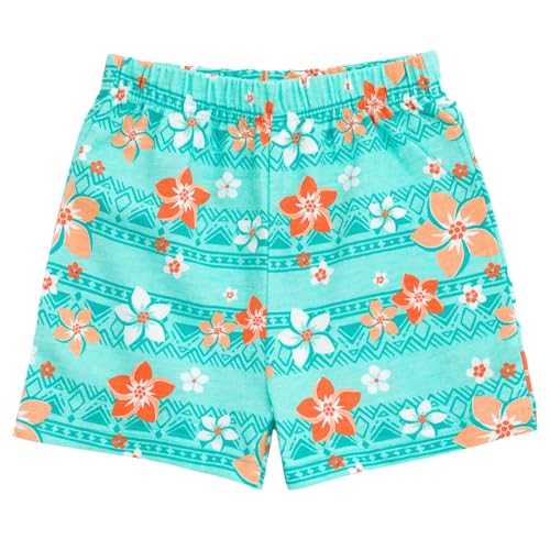 Disney Moana Big Girls' Glitter Ruffle Sleeveless Tee and French Terry Shorts Outfit Teal White 10-12 - image 4