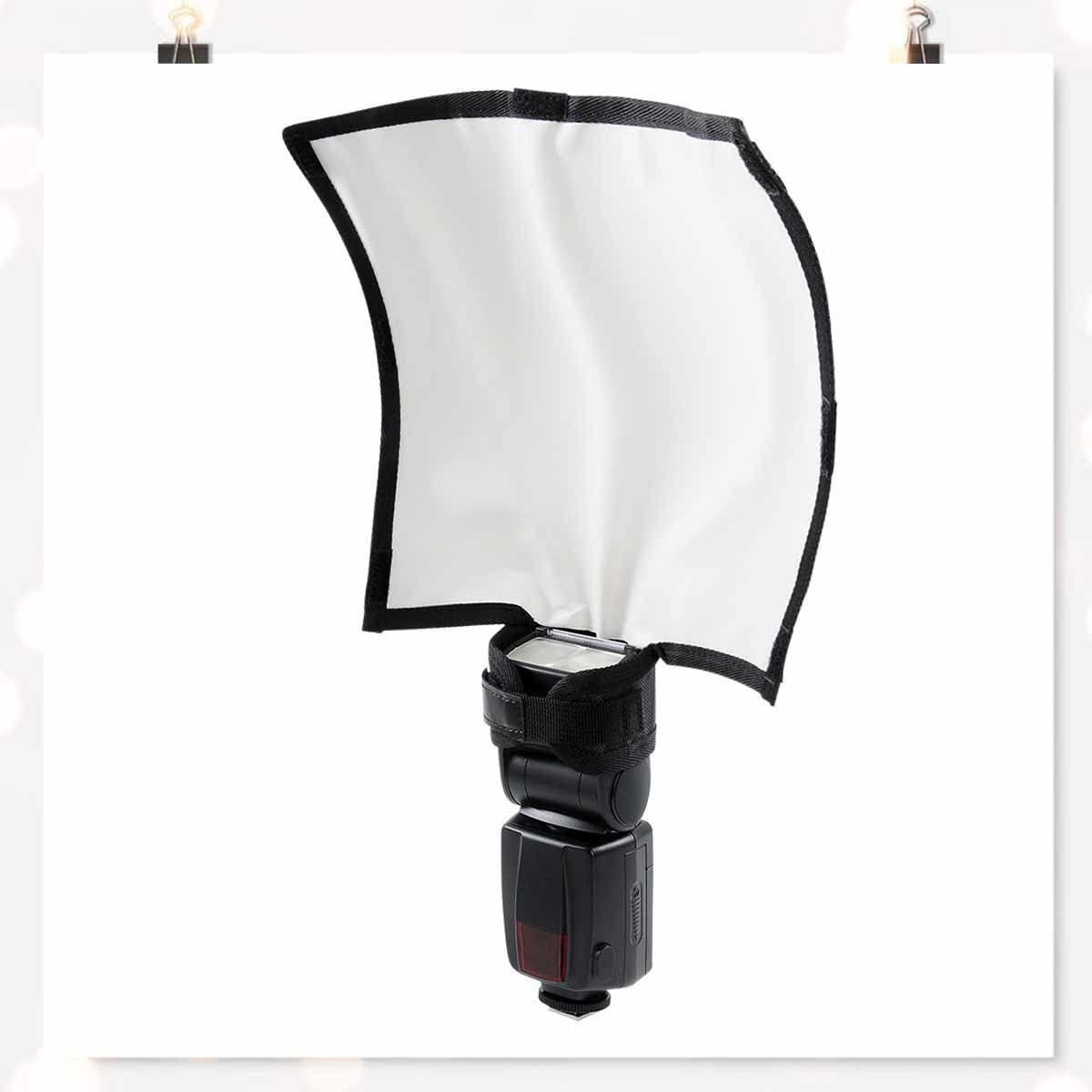 Dyfuzor błyskowy Flash Softbox – uniwersalny Bender do lampy błyskowej, giętki składany, do fotografii Speedlite, Strobe Light Studio, produkt portretowy, martwa natura, 25 x 22 cm, 1 szt