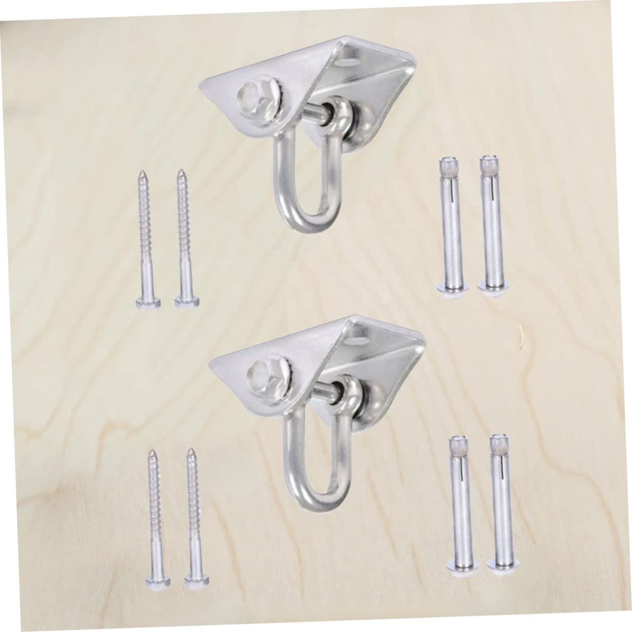 UKCOCO Lot De 4 Crochets en Acier Inoxydable pour Suspendre des Chaises Hamacs des Cintres D'Extérieur des Crochets Pivotants des Crochets D'Avertissement pour Hamacs De Yoga