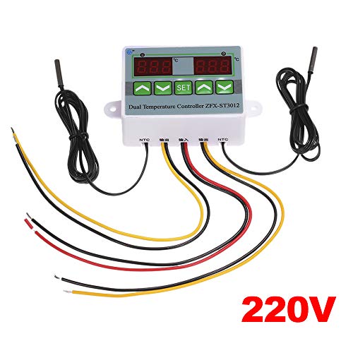 KKmoon ZFX-ST3012 Regolatore di Temperatura Digitale Intelligente per Microcomputer con Doppio Controllo e Display Interruttore di Controllo della Temperatura Termostato Elettrico 220V / 1500W