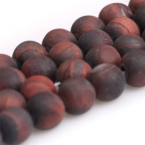 Miniatura 10 de JOE FOREMAN Cuentas de ojo de tigre rojo natural de 0.472 pulgadas (0.472 in) con piedras semipreciosas, cuentas redondas sueltas para hacer joyas,