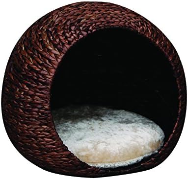 PP0200 Woven Banana Collection - Cosmo - Woven Water Hyacinth Cat House with Lounge Space, Pillow Included