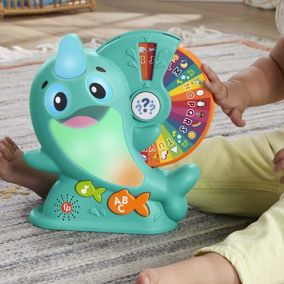 FISHER-PRICE Interactive Narwhal Toy, Light Up Face, Horn, Music, Sound, Educational Game for Toddlers from 18 Months - Image 3