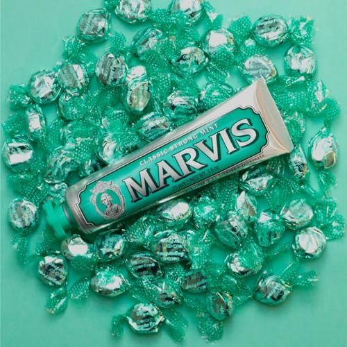 Image of Marvis Classic Strong Mint Toothpaste, Controls Plaque, 3.8 Ounces