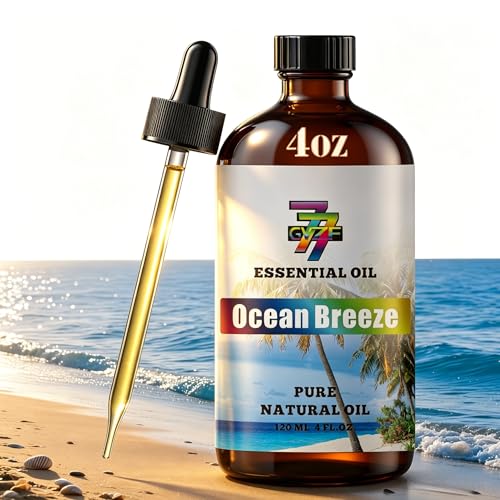 Ocean Breeze Essential Oil Ocean Breeze Oils for Diffuser Humidifier DIY Candles Soap Bathroom Home Office Gift Essential Oil GV77ZF Ocean Breeze Fragrance Oil - 4 fl oz (120 ml)