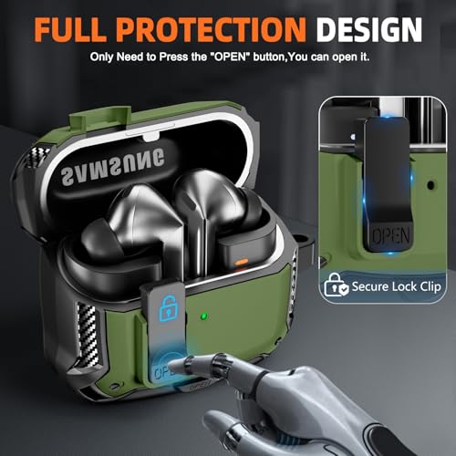 Image of Compatible with Samsung Galaxy Buds 3 Case & Galaxy Buds 3 Pro Case with Phone Stand, Compatible with MagSafe, (Dark Green)
