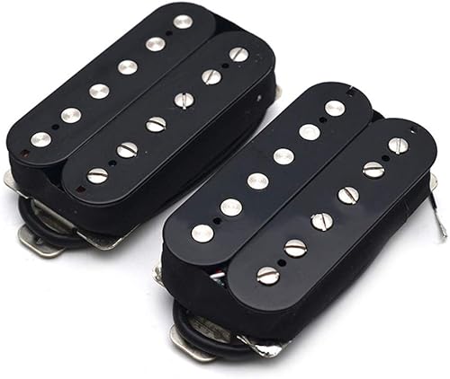 Miniatura 1 de SAPHUE Alnico 5 Humbucker Pickup - Juego de pastillas para guitarra eléctrica de doble bobina con cuello y puente con precableado y tornillos,