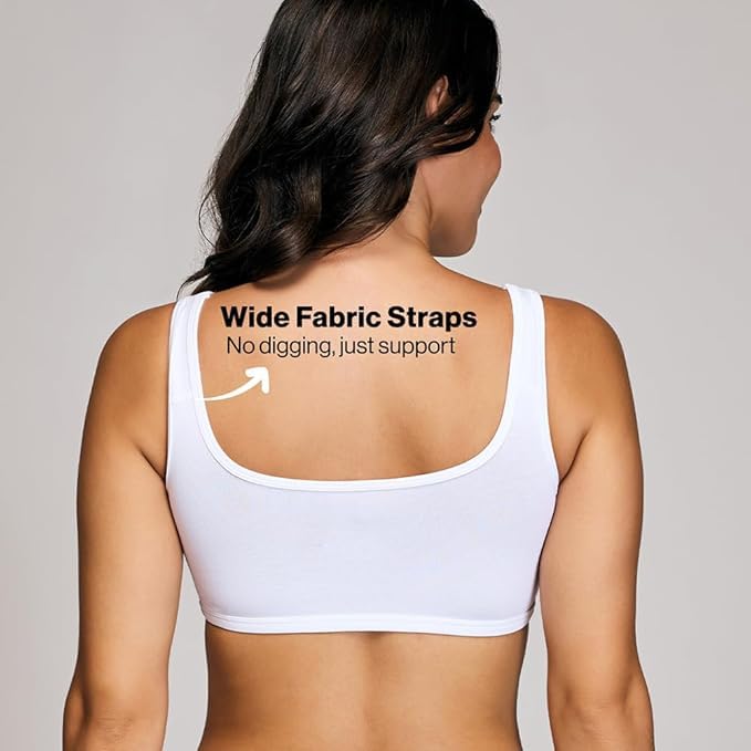 Image of Air Bra: Stretchable, Non-Padded, Non-Wired Sports Bra for Women Comfortable Daily Black, White