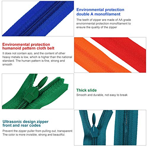 Willbond WILLBON-11903 200 Pieces Nylon Invisible Zippers Colorful Sewing Invisible Zippers thumb #2