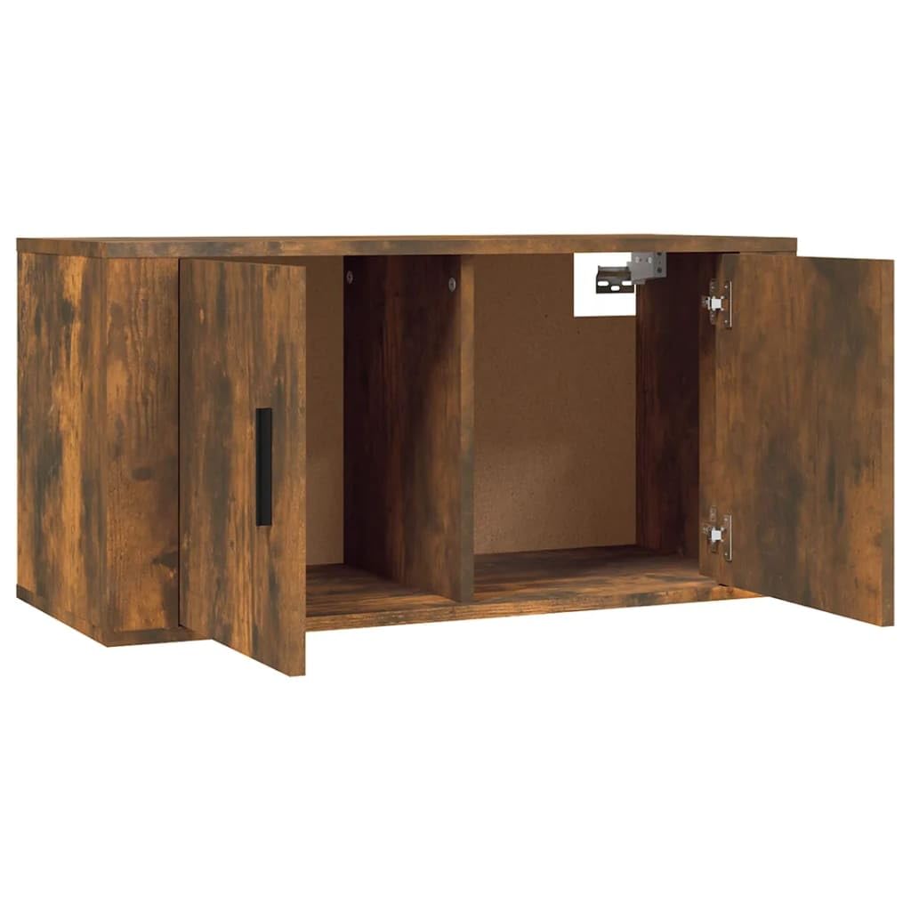TV-Wandschrank Räuchereiche 80x34,5x40 cm, Holzwerkstoff, schwebendes TV-Möbel, modernes Media Center für Wohnzimmer, Schlafzimmer
