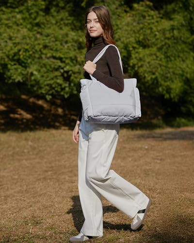 Image of BAGSMART Tote Bag for Women, Lightweight Puffy Tote Bag with Compartments Shoulder Bag Handbag for Travel, Work, Gym | Lightweight