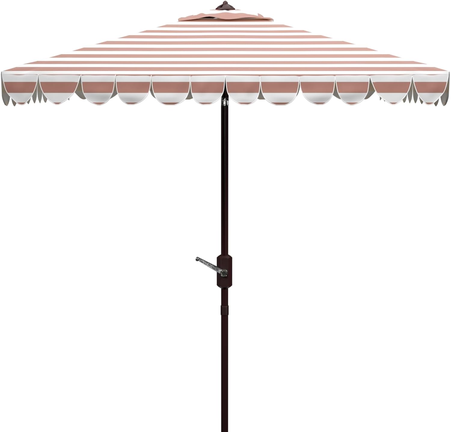 Safavieh PAT8411B Outdoor Vienna Grey and White 7'6" Square Crank UV Protected Umbrella