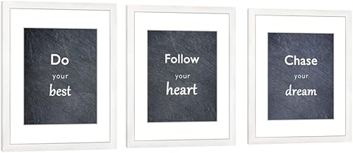 Miniatura 7 de DEKWINN Juego de 3 portarretratos de 11 x 14 pulgadas con cristal real para fotos de 8 x 10 pulgadas con paspartú o de 11 x 14 pulgadas sin