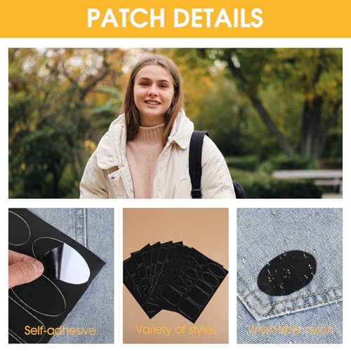 12 peças de remendos de reparo para jaquetas, kit de remendo de reparo de jaqueta acolchoada, remend