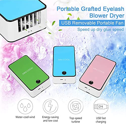 Ventilateur pour colle de cils portable USB séchoir de voyage rose
