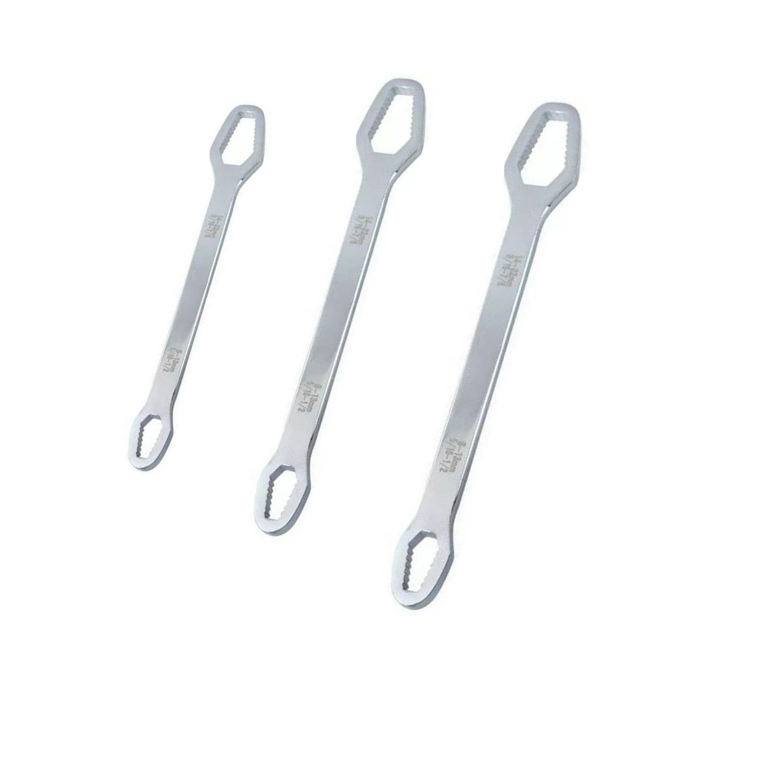 Cunzjia Silver 3Pcs Double Head Offsets Wrench Set Suitable For Mechanical And Automotive Repair In Different Size 15Cm 23Cm 27Cm