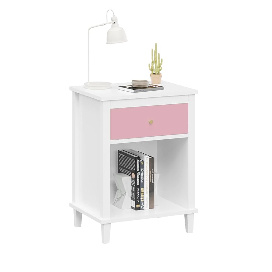 Amazon.com: Jigichu 26.77''H Wooden Nightstand with One