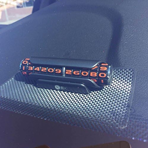 YOUYA DENTAL Temporary Parking Card,Creative Rotatable Hidden Mobile Phone Number Plate for Car (Matte Black)