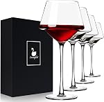 Crystal Red Wine Glasses Set of 4 – 16 oz Elegant Long Stem Wine Glasses in Gift Box, Premium Glassware for Wedding, Anniversary, Birthday Gifts
