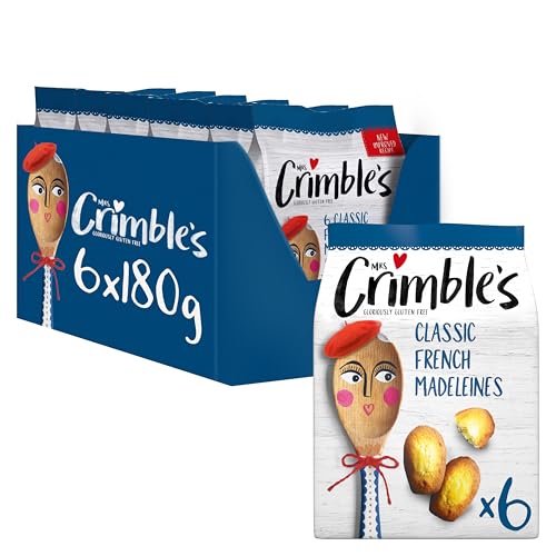 MRS. CRIMBLE'S GLORIOUSLY GLUTEN FREE Magdalenas Sin Gluten, Pack 6 Uds x 180 g, Optimas para el Desayuno o la Merienda, Galletas Esponjosas, Ingredientes Naturales