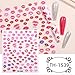 Valentines Nail Art Stickers Sexy Lips Cute Heart Nail Decals Self-Adhesive Valentine's Day Nail Supplies DIY Manicure Accessories Pink Heart Lip Sticker for Women Nail Art Decorations Charms 6Sheets