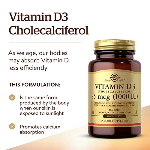 Solgar Vitamin D3 (Cholecalciferol) 25 MCG (1000 IU), 180 Servings - image 3