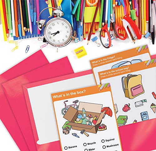 Image of Better Office Products 2 Pocket Glossy Laminated HOT Pink Paper Folders, Letter Size, 25 Pack, Hot Pink Paper Portfolios Box of 25 Hot Pink Folders