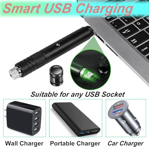 Image of COOLCOLD Laser Light | USB Rechargeable Green, Laser Pointer | Long Range, Laser Light Powerful | for Party, Disco Adjustable Mode, 2000m Handheld Laser Pen, Suitable for Camping(Red, Pack-2)