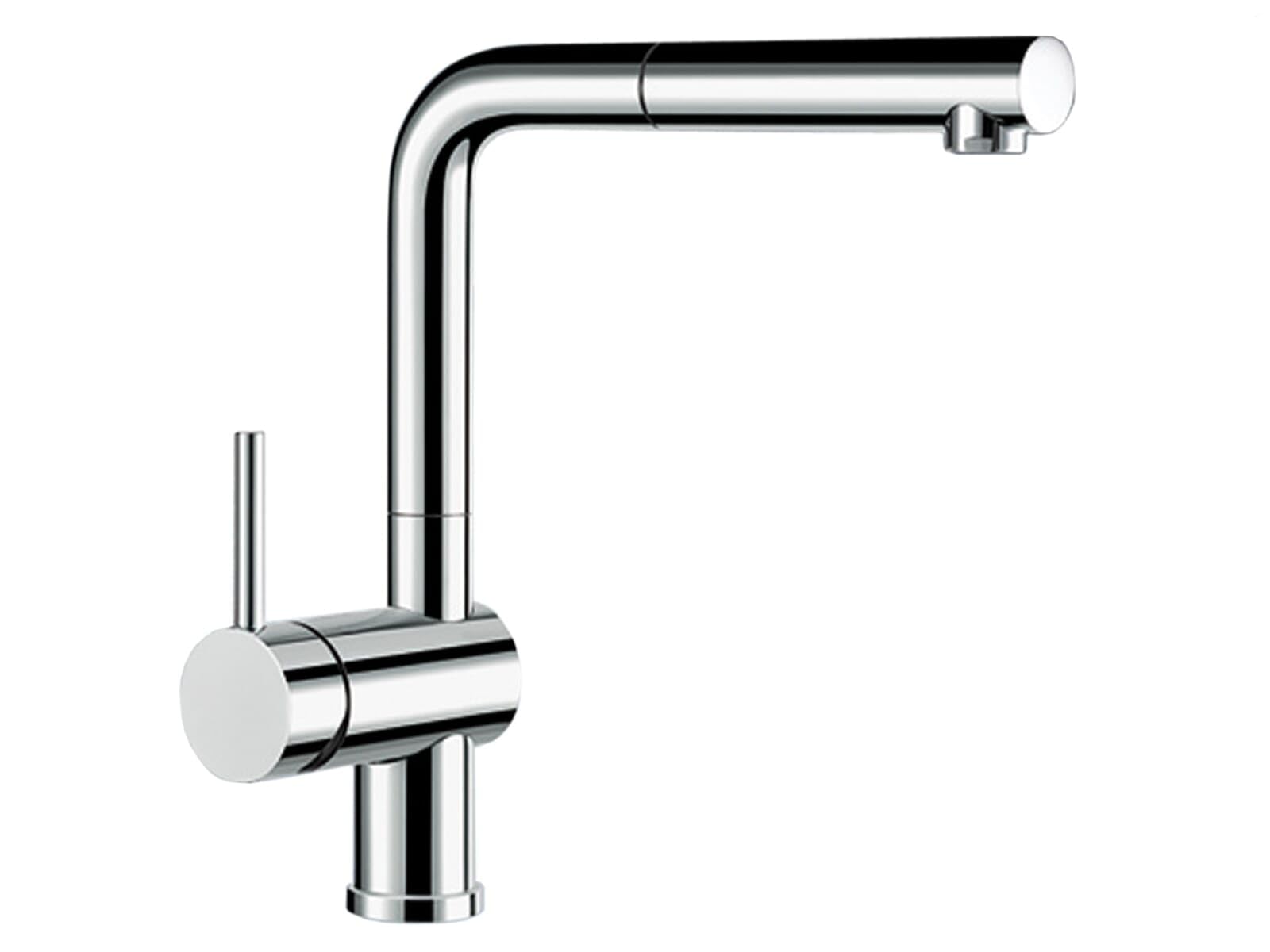 BLANCO LINUS-S 514016 High-Pressure Kitchen Mixer Tap with Pull-Out Spout and Operating Lever on the Left, Chrome
