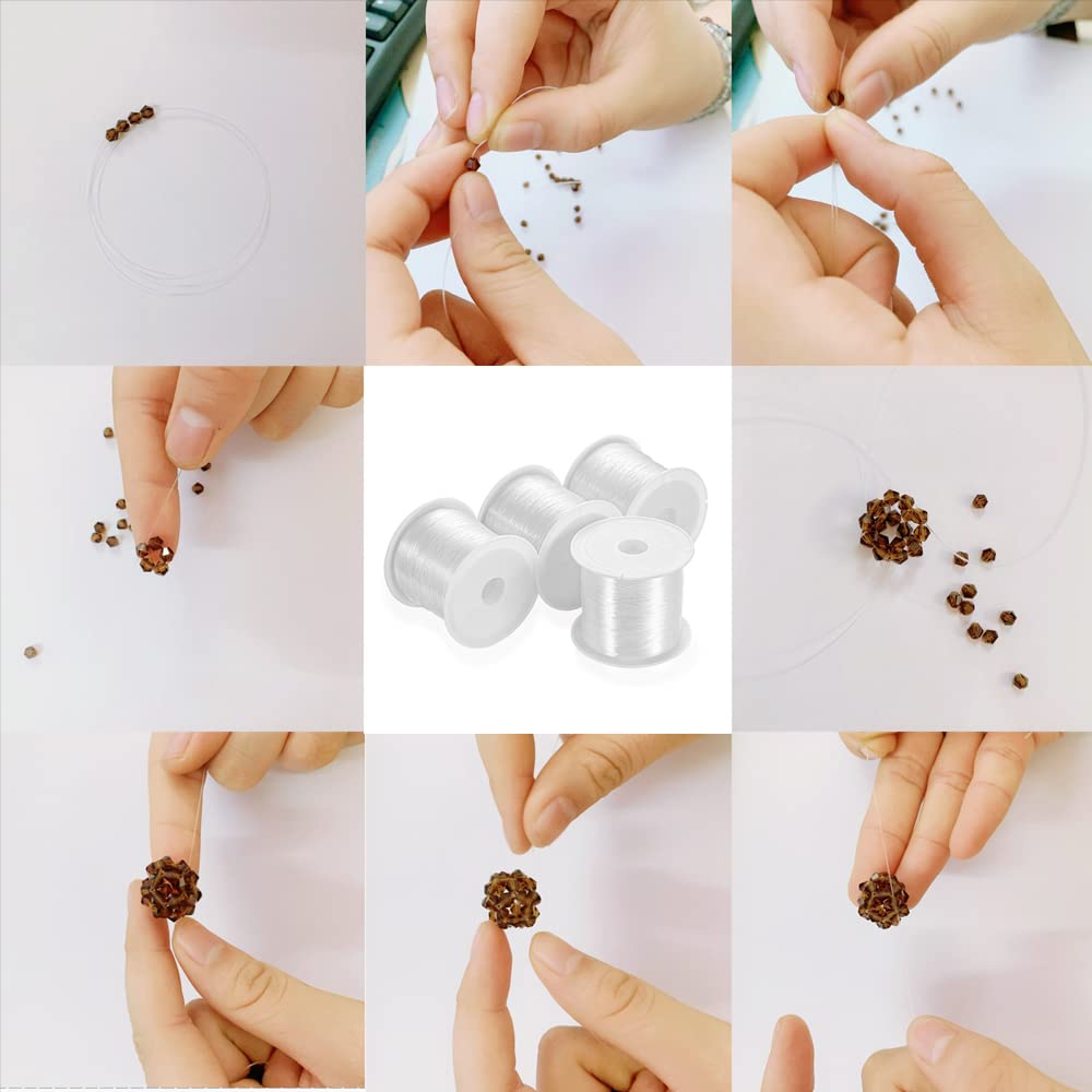 HCRXVVV Filo Di Nylon Trasparente Per Gioielli Fai-Da-Te: 500m, 0,3mm, Resistente 4kg Con Ago Incluso