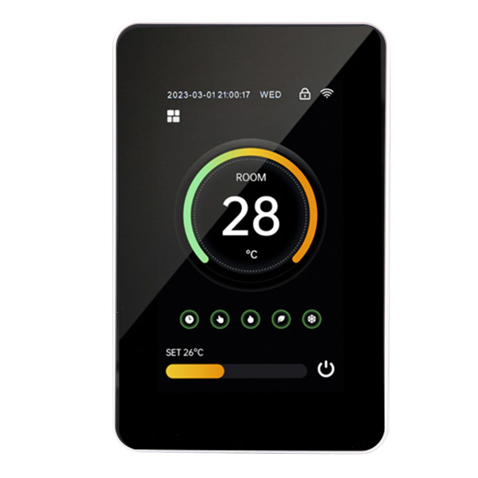 FTVOGUE Inteligentny Termostat WiFi Cyfrowy Ekran Dotykowy Termostat Ogrzewania Podłogowego 100 do 250VAC 3A Sterowanie aplikacją Pionowy Ekran od 41 do 158 Fahrenheita Ogrzewania Wody w Domu (3A)