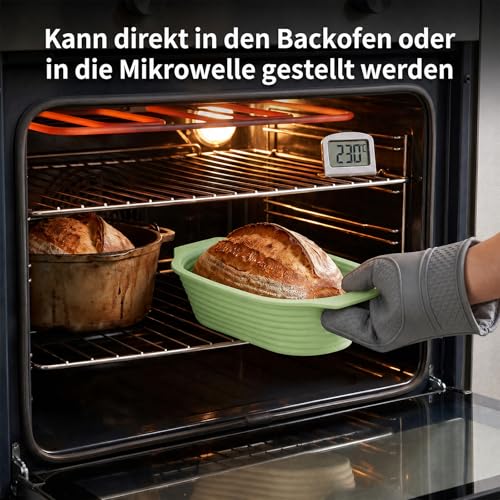 Foto von Faltbarer Gärkorb Set für Brot,Ovaler Silikon Gärkorb für Teig,Brotbackform