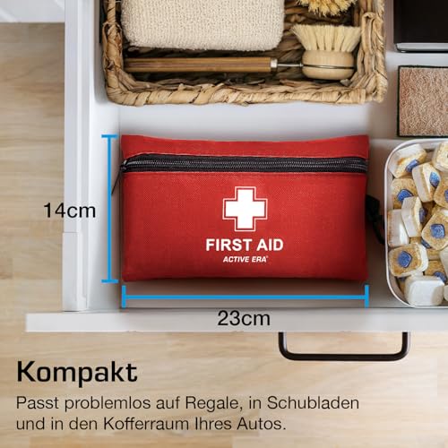 Active Era Premium Erste Hilfe Set - 120-teiliger Erste Hilfe Kasten - Notfall Ausrüstung inkl. CPR-Maske, Pflaster, Rettungsdecke für Zuhause, Reise oder als Erste Hilfe Set Outdoor - ISO 13485